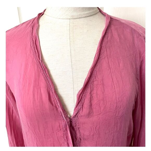 Johnny Was Collection pink rayon embroidered blouse - Picture 3 of 12